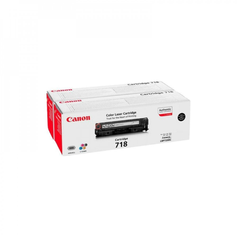 Картридж Canon C-718 Bk (2шт) 2662B005
